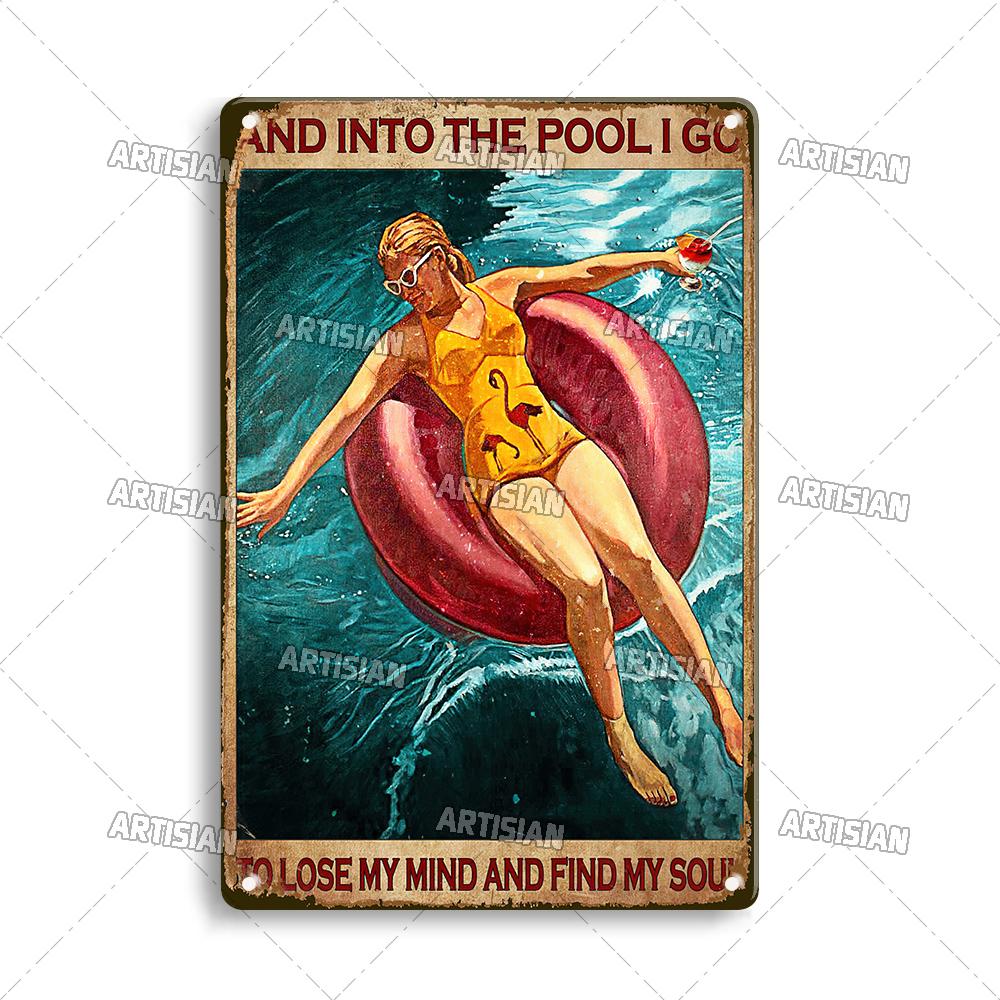 Artisian Sport Metal Sign Swimming Tin Poster Diving Decorative Plate Wall Decor Garage Bar Pub Club Hotel Cafe Kitchen Home