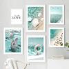 Green Beach Scenery Seascape Landscape Aesthetic Canvas Painting Posters and Prints Wall Art Picture For Living Room Decoration