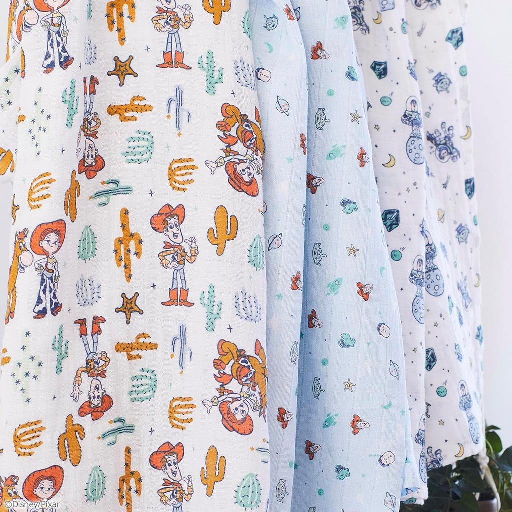 aden anais Disney Toy Story Set of 120x120cm Muslin Cotton Newborn Baby SWADABDASWC30010DI + Swaddles, 3, Swaddles, Gift,