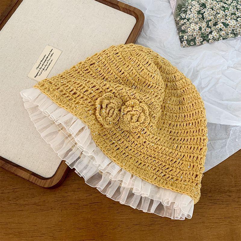 Handmade Hats Stacked Thin New Woven Hollow Retro Knitted Literary Bag Head Wool Hat Women