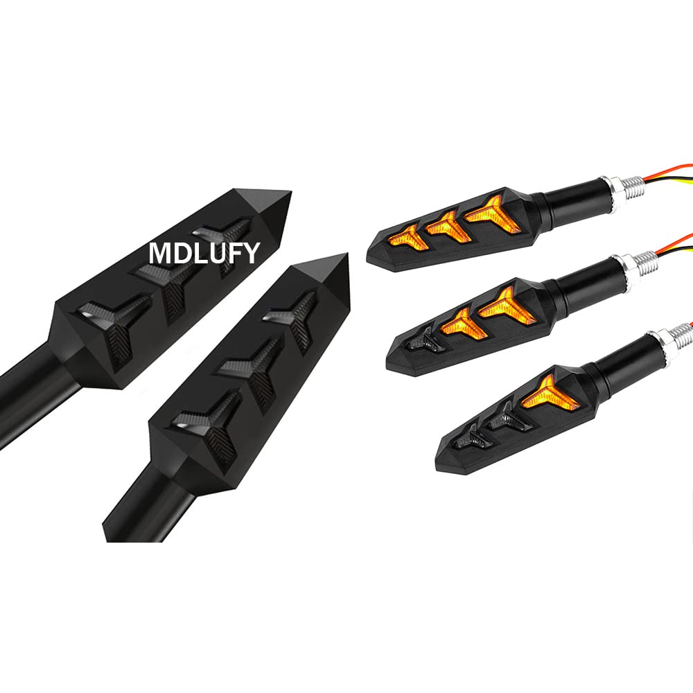 MDLUFY Motorcycle Turn Signal LED Sequential 12V 2835 12SMD LED Style A