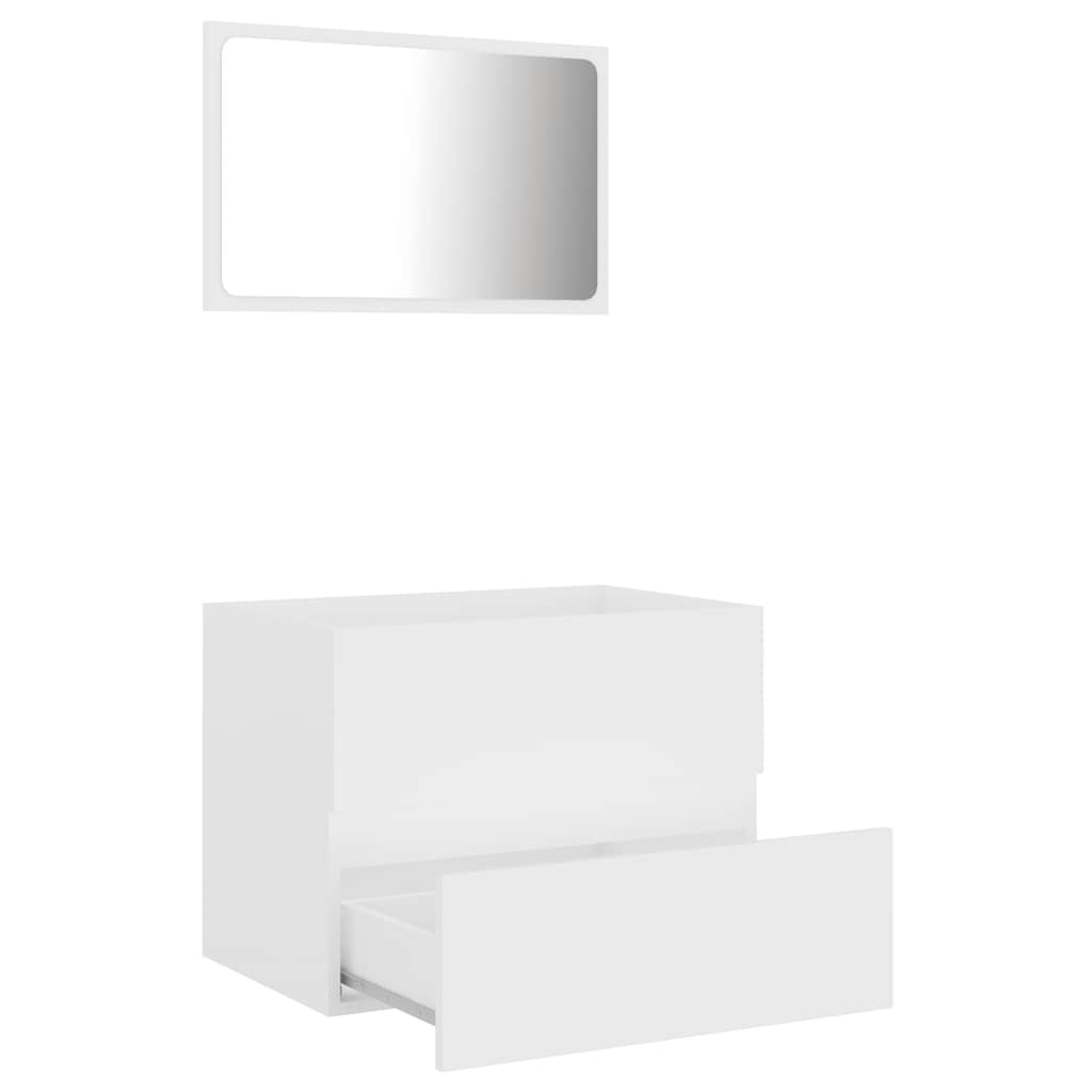 2-teiliges Badmöbel-Set, Badspiegel und Waschbeckenschrank-Kombination ohne Waschbecken