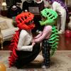 Dinosaur Skeleton Plush Toy Realistic Dinosaur Costume with Flexible Spine Fixation And Sound Effects Lightweight Headband for Party Cosplay