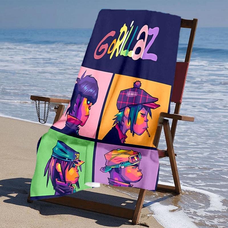 Proof Beach Towel with Gorillaz Band Pattern - Soft,absorbent,quick-drying,machine Washable - Perfect for Swimming,camping,bathing