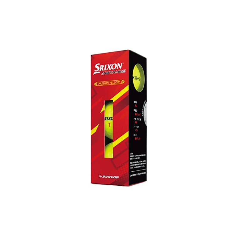DUNLOP SRIXON DISTANCE9 Golf Balls, 2022 Model, 1 Dozen (12 balls), Passion Yellow
