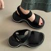Increase the height of the open-toe word with sandals women's fashion platform 2025 summer new Velcro versatile beach shoes sandals