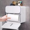 Toilet Tissue Holder Without Punching Holes Waterproof Toilet Paper Box Bathroom Paper Drawer Wall Mounted Storage Rack