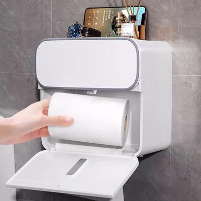 Toilet Tissue Holder Without Punching Holes Waterproof Toilet Paper Box Bathroom Paper Drawer Wall Mounted Storage Rack