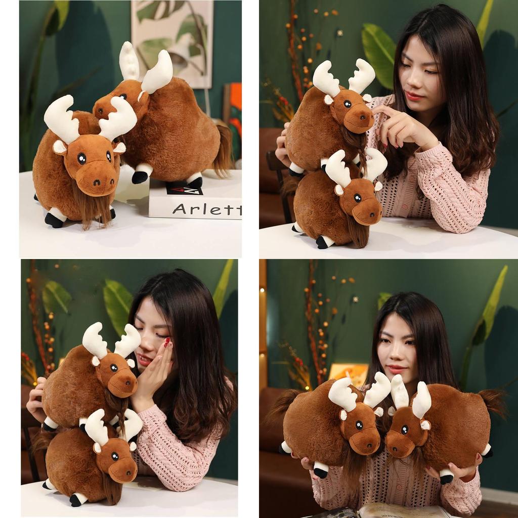 Adorable Plush Cartoon Moose Toy For Children Soft And Cuddly Christmas Gift