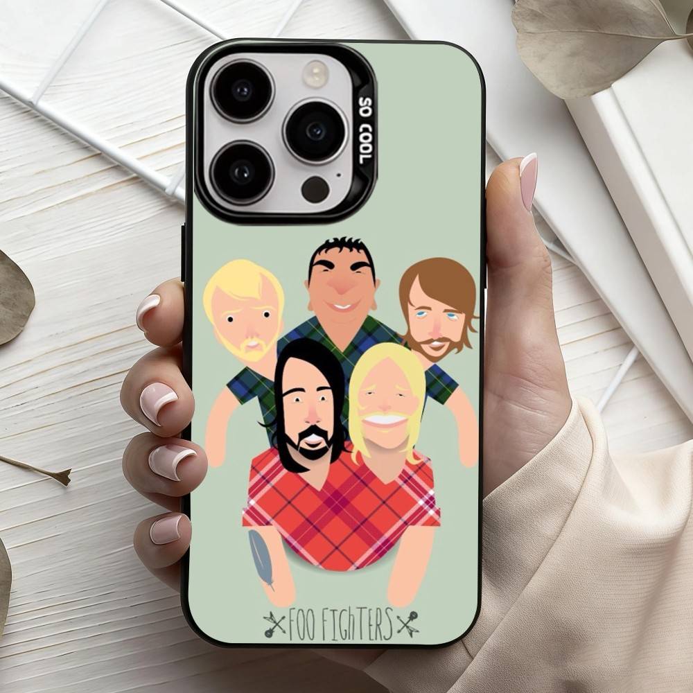 High-octane Band Foo Fighters Phone Case For iPhone17,16,15,14,13,12,11 Plus,Pro Max Candy Silver Plated Inside Cover