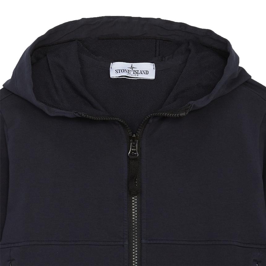 STONE ISLAND Jacket Kids Solid Color Hooded Zipper Long Sleeve Navy Blue Kids Jackets 781660842-V0020