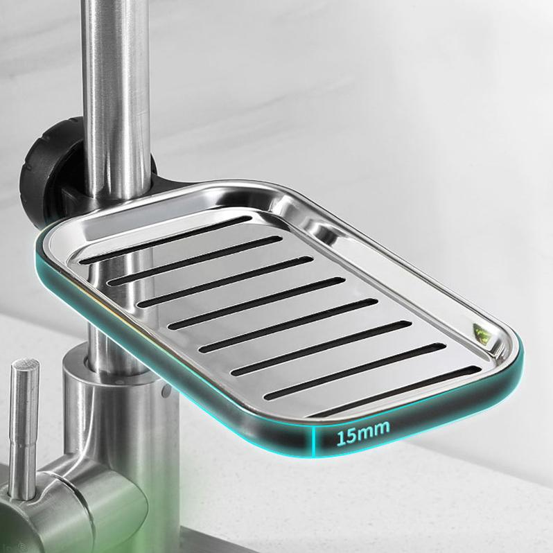 Stainless Steel Kitchen Faucet Holder Sink Drain Rack Hanging Sponge Soap Drainer Shelf Basket Organizer Bathroom Accessories