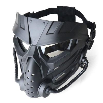 SHENKEL 2-Weg Volledig Gezichtsbeschermer met Anti-Fog Doekje, Compatibel met FAST Helmen, Zwart Vizier (Duidelijk), Airsoft, Paintball