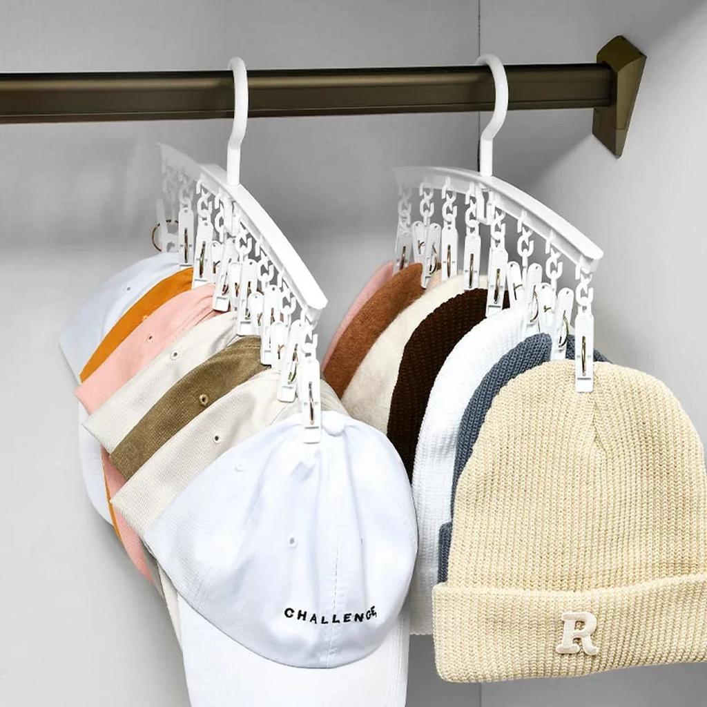 1pc-Laundry Clothes Hanger, Clothes Hanger,hat Clothes Hanger with Clip, Rotatable Portable Clothes Hanger