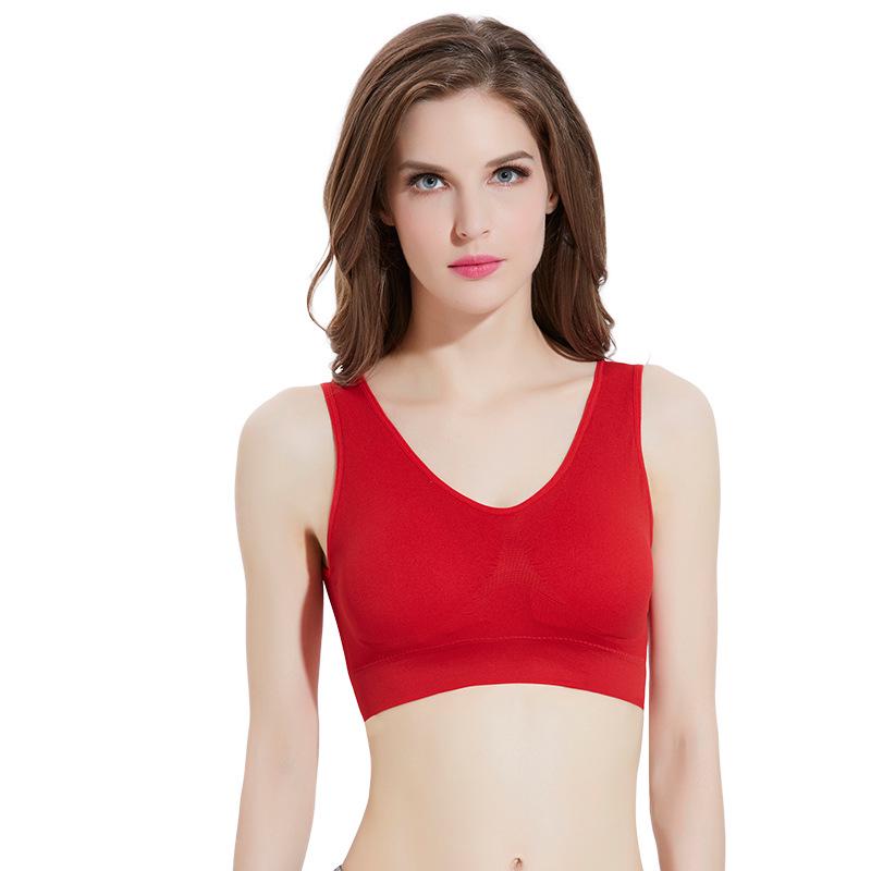 Double-layer sports padded thin, European and American large-size yoga sports without steel ring vest