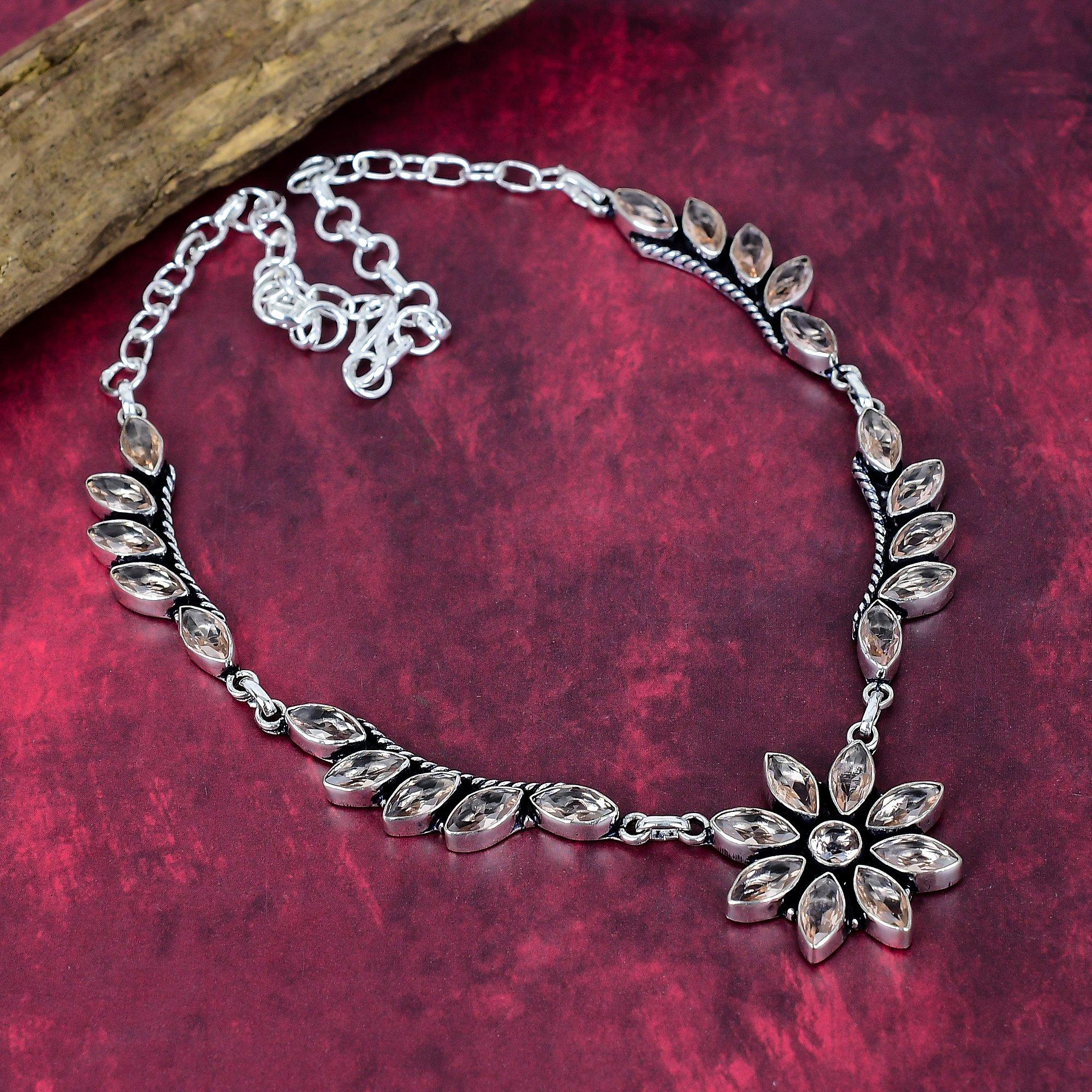 

Морганит Ожерелье из драгоценных камней ручной работы, Ожерелье из серебра 925 пробы, Антикварные украшения, Подарок для любви