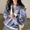 Koreanische Chic Y2k Lose Zip Up Pullover Frauen Herbst Dicken Stil Casual Brief Drucken Kleidung Neue Harajuku High Street Solide tops