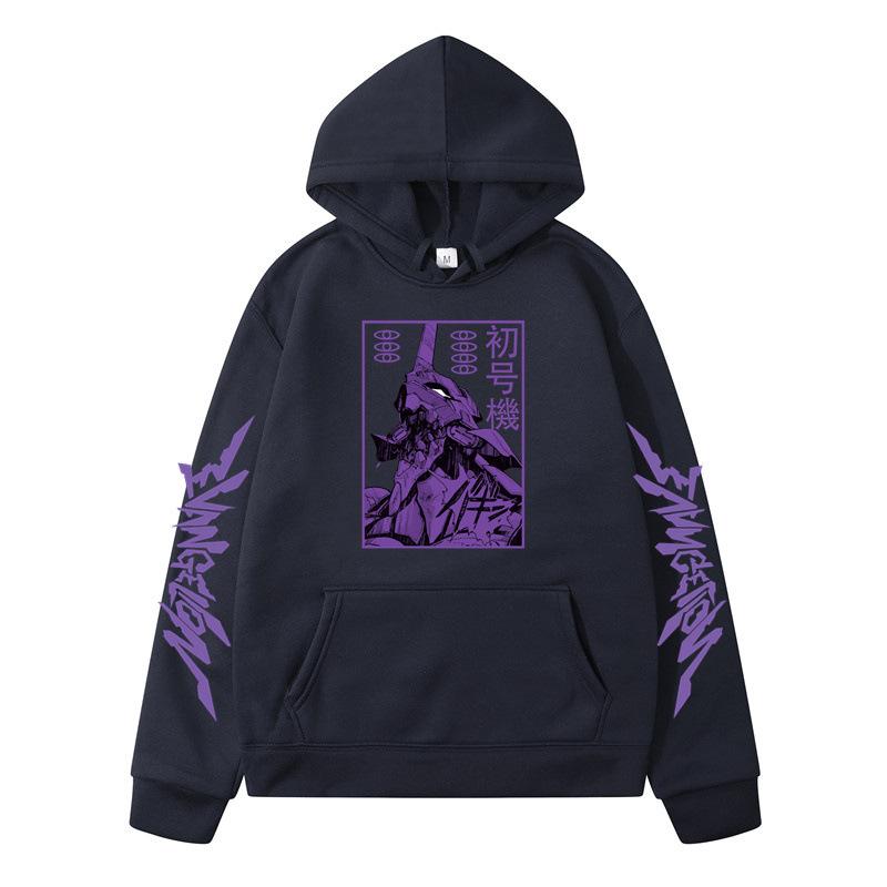 Ayanami Rei Print Loose Hooded Sweatshirt For Men And Women