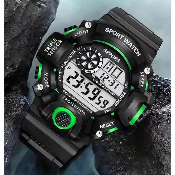Fashion Men's Watch Sports Electronic Wristwatch Large Dial Multifunctional Waterproof Luminous Alarm Kids Male's Military Watch