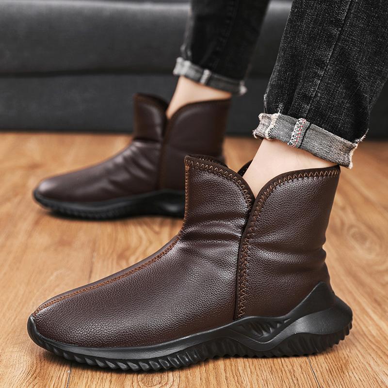 Модные мужские зимние ботинки из кожи — фото 5