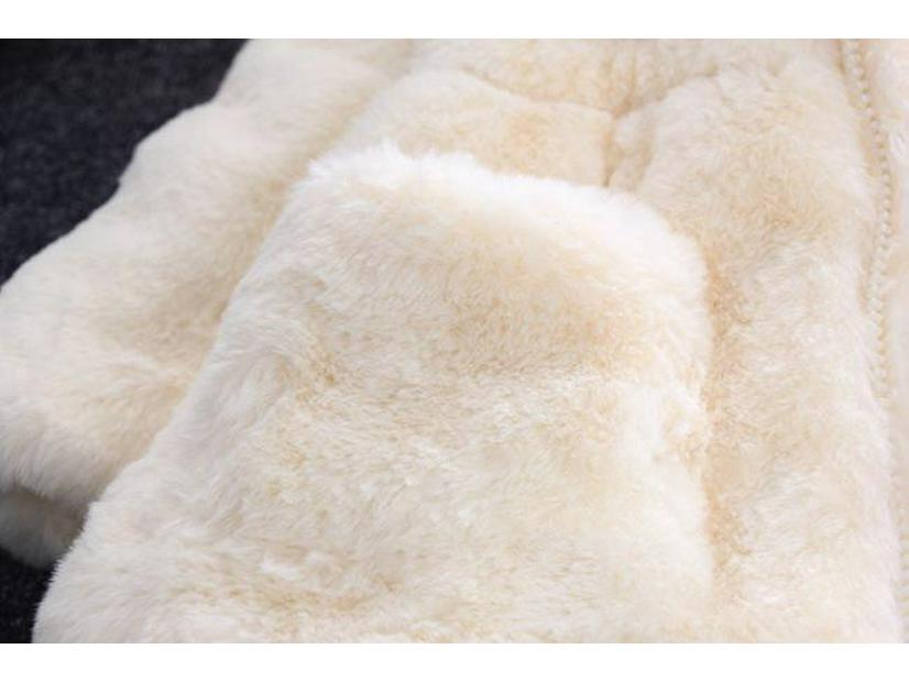 Dívčí zimní vatovaný kabát s kapucí s ušima - Teplá bunda pro malé a střední děti.