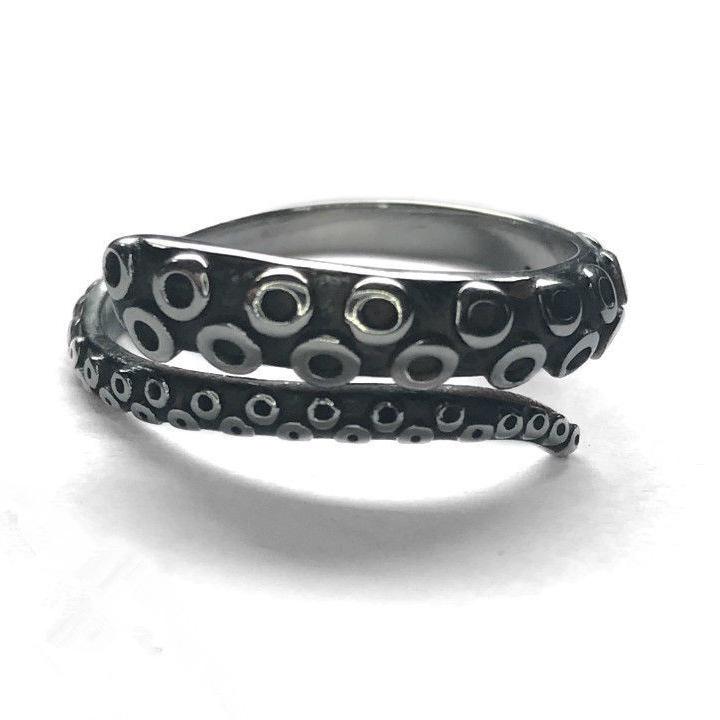 Men's European and American Retro Octopus Tentacle Punk Ring