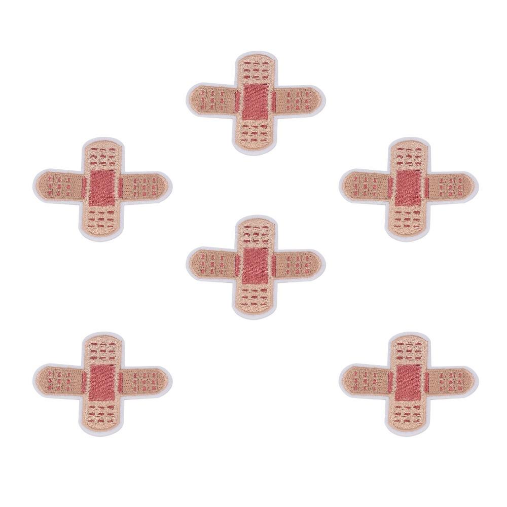 10pcs Brown Iron On Patch Bandage Design Applique Patch Funny Embroidered Patch  For Clothing Repair