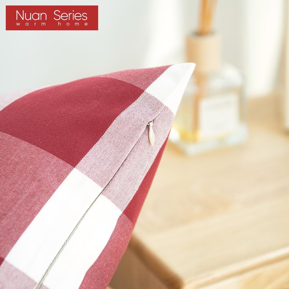 1PC Bestseller Series Red Cushion Cover Plaid Stripe Back Pillowcase Office Hotel Homestay Decor Christmas Decoration Nuan Series