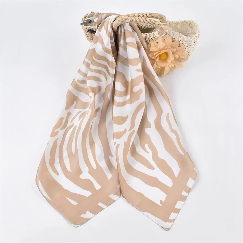 Retro Polka Dot Montage Silk Square Scarf Women Soft Satin Hairband Neckerchief Hijab Lady Headband Foulard Bag Ribbons Kerchief