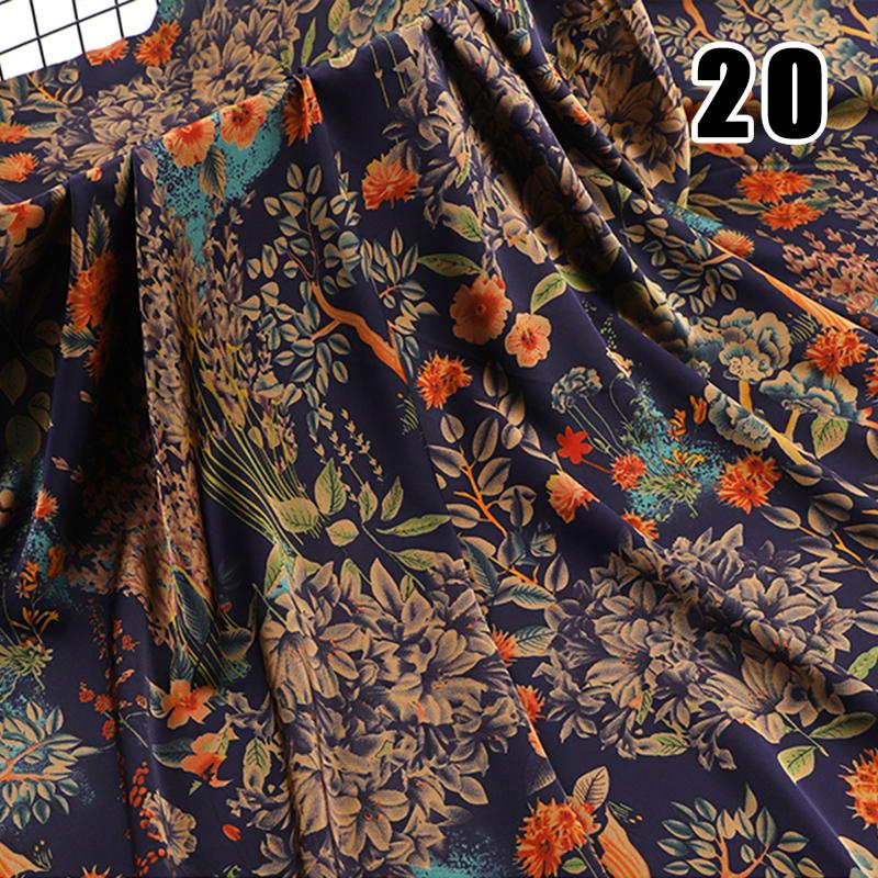 50x150cm High-end Silk-like Fabric Skin-friendly Soft Chinese Style Printed Cheongsam Summer Clothing Hanfu Dress Sewing Fabric