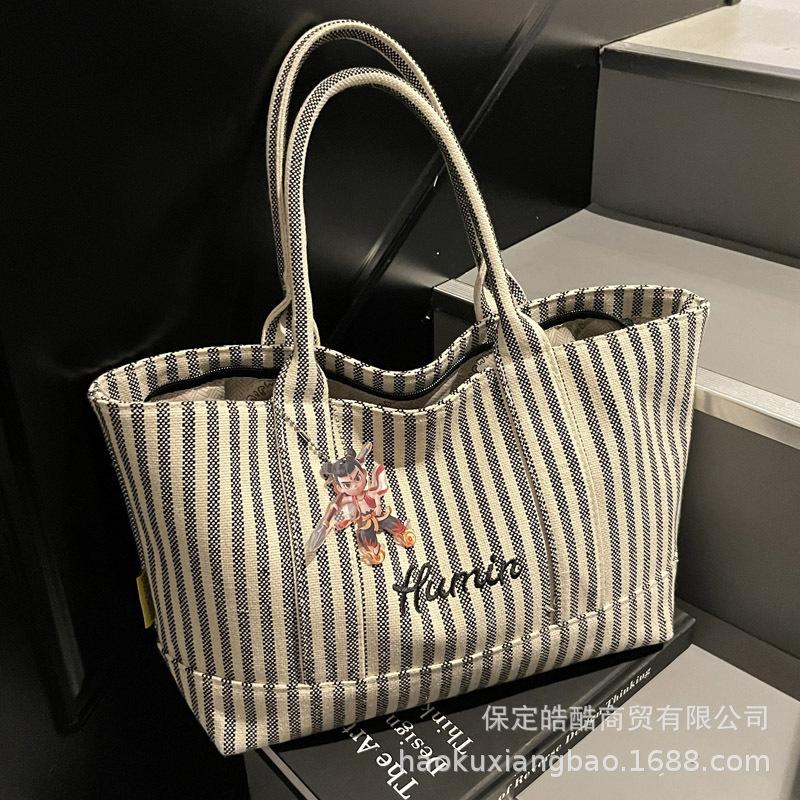 Canvas Class Commuter Bag Women's Large Capacity 2025 New Casual Spring and Summer Versatile Premium Sense Shoulder Tote Bag