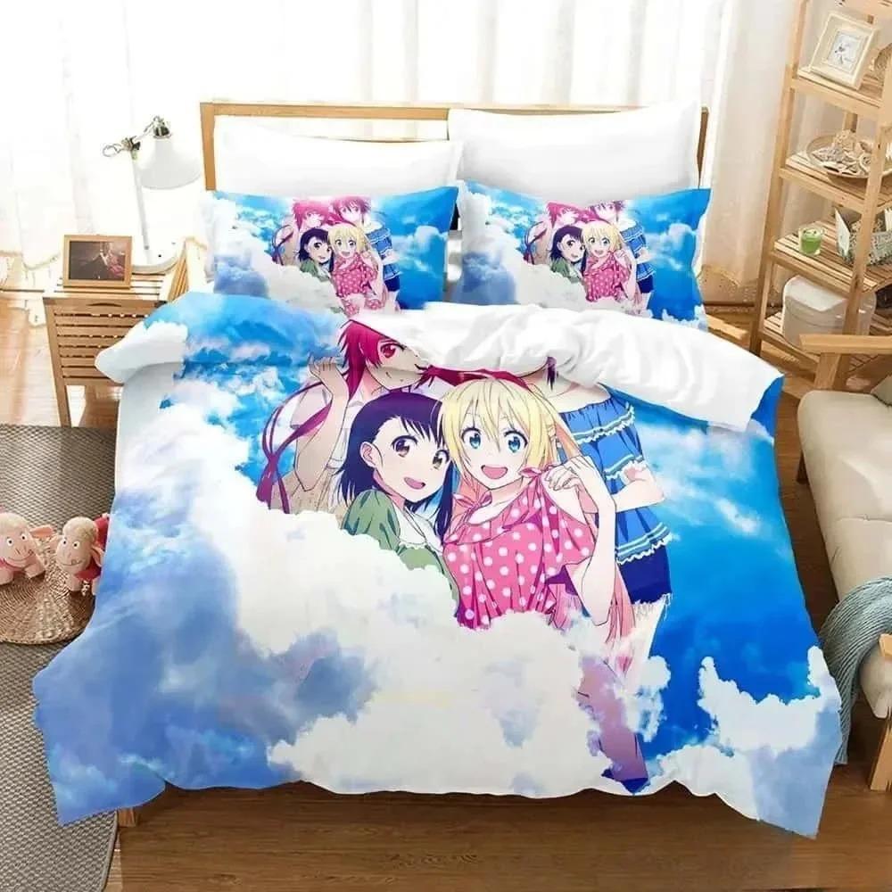 3D Print Anime Nisekoi False Love Beding Set Young Boys Young Girls Twin Quen King-Sized Dimensionsd Dimensions Soft Duvet Cover Pilowcase Bed boys