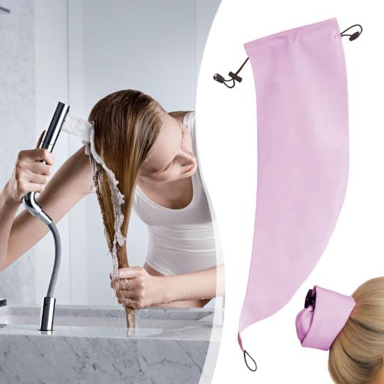 Vodotěsná koupací čepice na culík, mycí čepice na culík do sprchy, korunka na dlouhé vlasy, šamponová koupací čepice, opakovaně použitelný návlek na vlasy