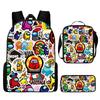 Amongus Space Werewolf School Bag 3PCS Game Merchandise Elementary And Middle School Students Backpack Pencil Bag Satchel