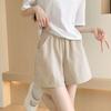 Women's Summer Ice Silk High Waist Casual Black Shorts