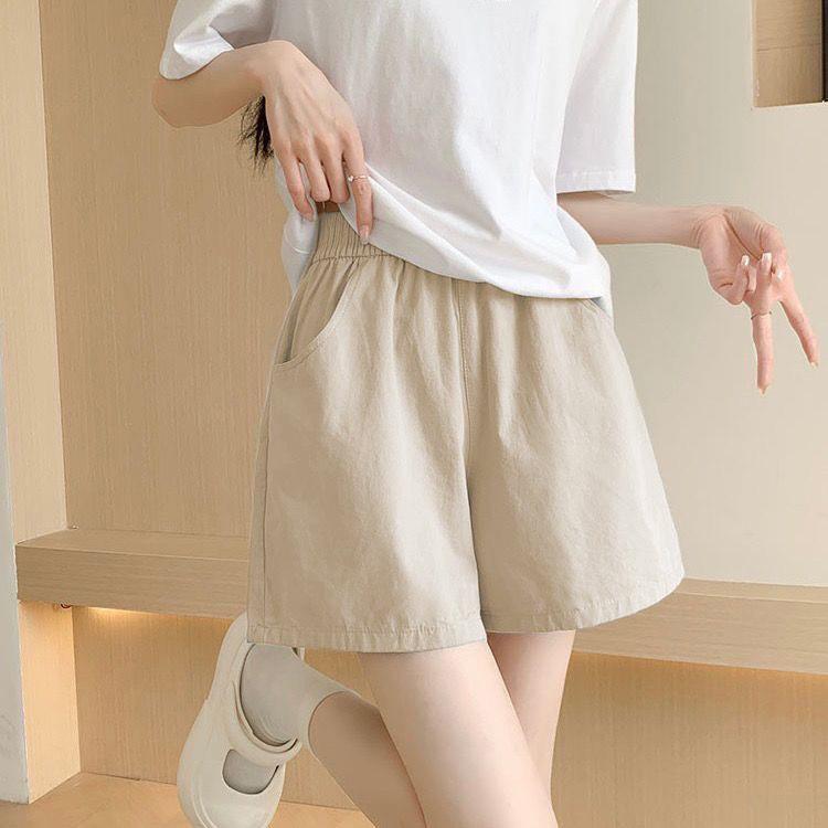 Women's Summer Ice Silk High Waist Casual Black Shorts