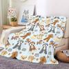 Cute Dog Printed Flannel Throw Blanket Soft Cozy Pet Pattern Fleece Blanket for Sofa Bed Couch Home Decor Customized Blankets