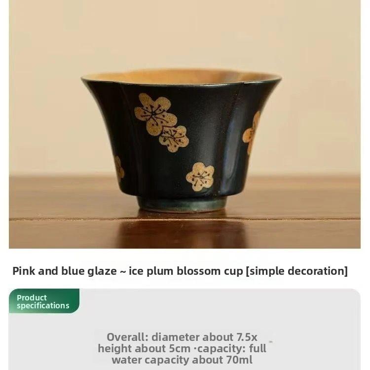 Ручная роспись крышка-чаша  Ледяная слива  Санцай бытовая керамическая чашка для чая креативная простая японский набор для кунг-фу чая  200ml