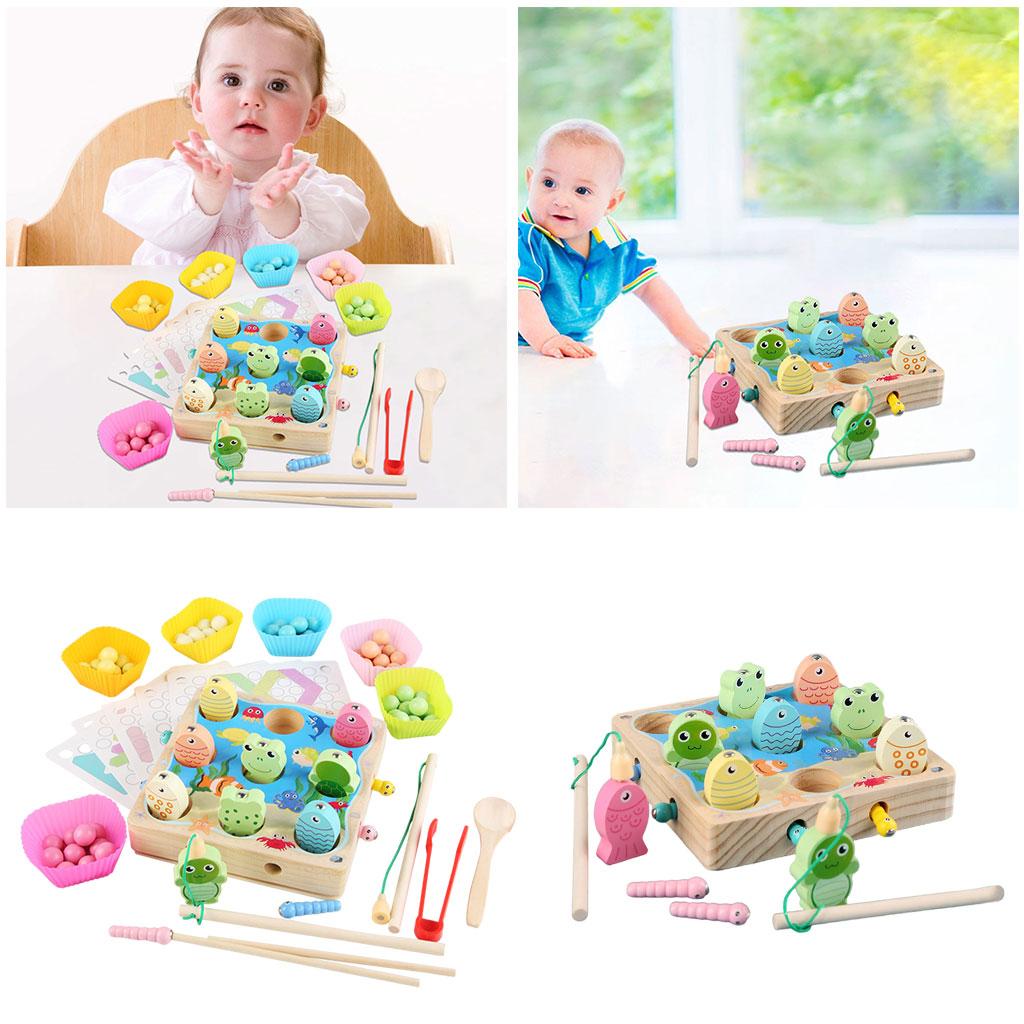 Wood Magnetic Fishing Game Memory Development Multicolor for Boys Girls Children