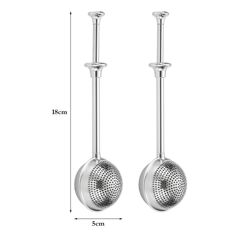 Tea Infuser Stainless Steel Tea Strainer Filter Mesh Tea Ball Sieve Long Handle Infuser for Brewing Puer Herbal Tea Accessories