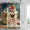 Cute & Quirky Cupcake-Themed Shower Curtain Washable Dirt-Resistant Shower Head waterproof Polyester Bath Curtain For Home Decor