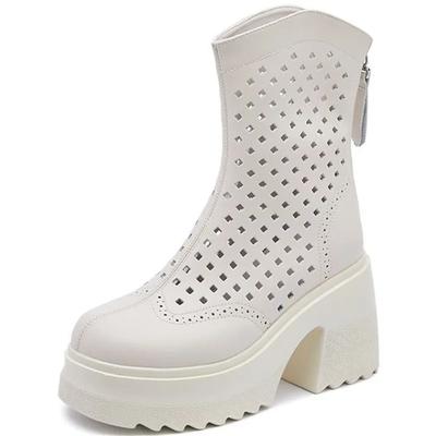 Sexy Sandal Boots Long-leg Heightening Boots for Women New Spring High-heeled Knight Thick-soled Slim Boots Summer