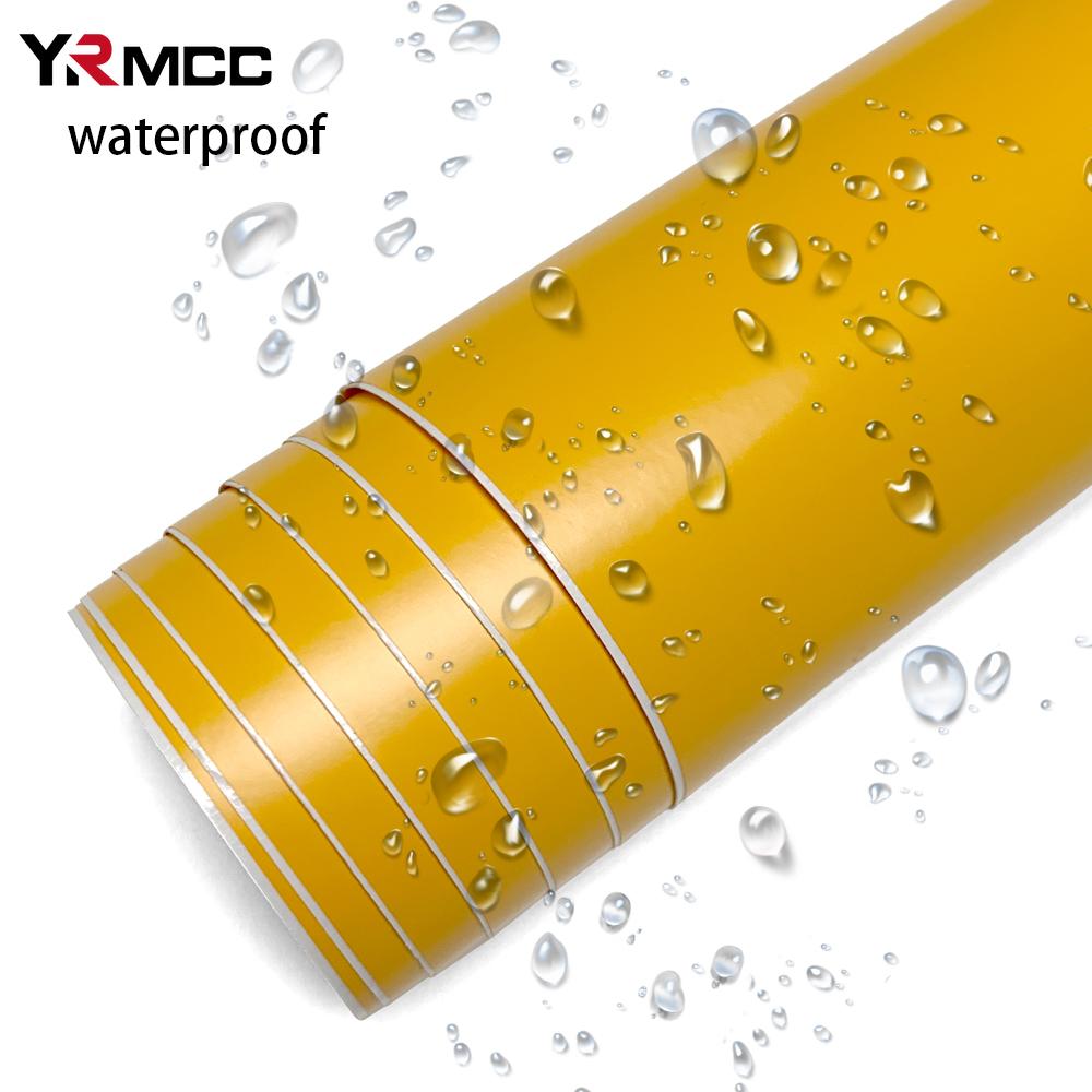 Auto Accessories Yellow Bubble-free Vinyl Hood Rearview Mirror Anti-scratch Frosted Creative Self-adhesive Sticker Car Supplies