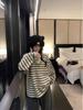 Women's Cozy Striped Round Neck Long Sleeve T-Shirt: Soft, Thick Brushed Fabric for Autumn/Winter Korean Style