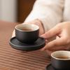 Black Pottery Yuanfu Tea Cup Pad Creative Coarse Pottery Tea Ceremony Cup Holder Whole Thermal Insulation Teacup Pad Kung Fu Tea Holder Accessories
