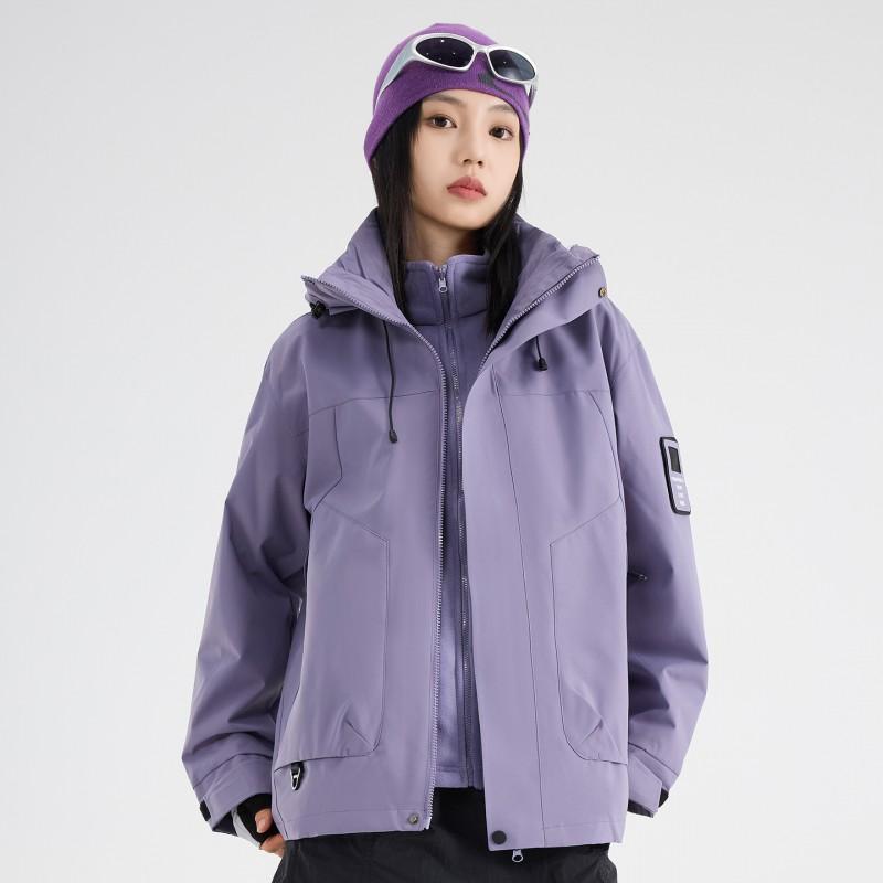 3-in-1 Waterproof Windproof Jacket Men Women Outdoor Hiking Trekking