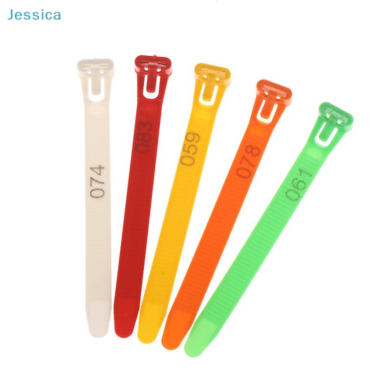 50-100Pcs Numbered Poultry Leg Bands - Colorful Plastic Chicken Leg Rings For Farm Identification