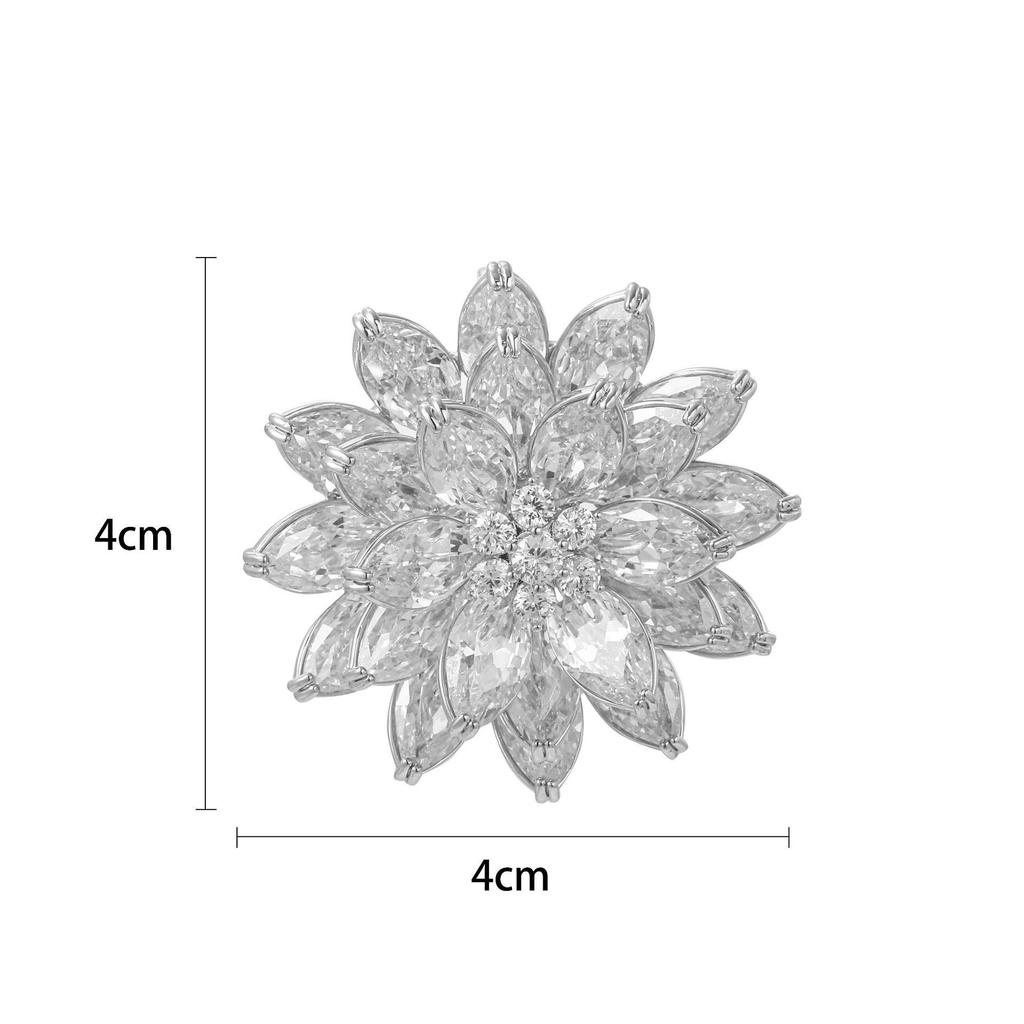 Snowflake & Butterfly Zircon Brooch with Freshwater Pearl for Women's Korean Style Suit Coat