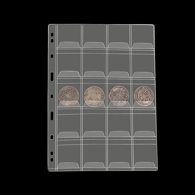 

10 шт. 20 карманных держателей для монет внутри страниц переплета 20 сеток для монет с отрывными листами