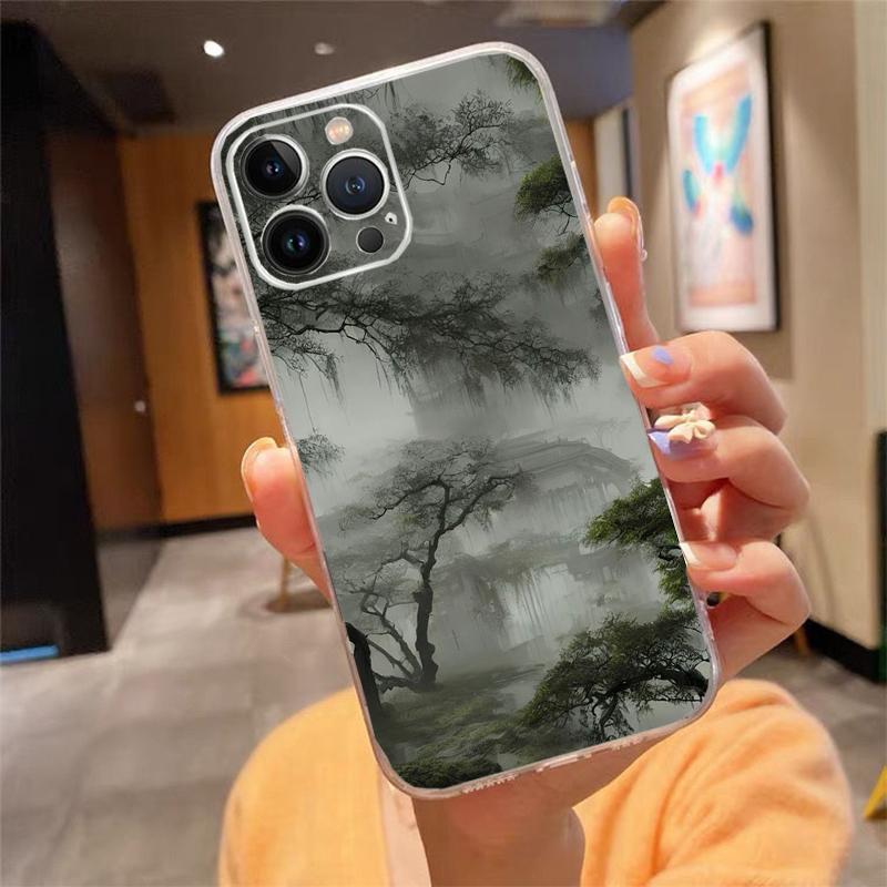 Chinese Art Landscape Painting Phone Case For iphone 17 Pro Max Air 16 15 14 13 Pro Max 15 16 Pro 15Plus